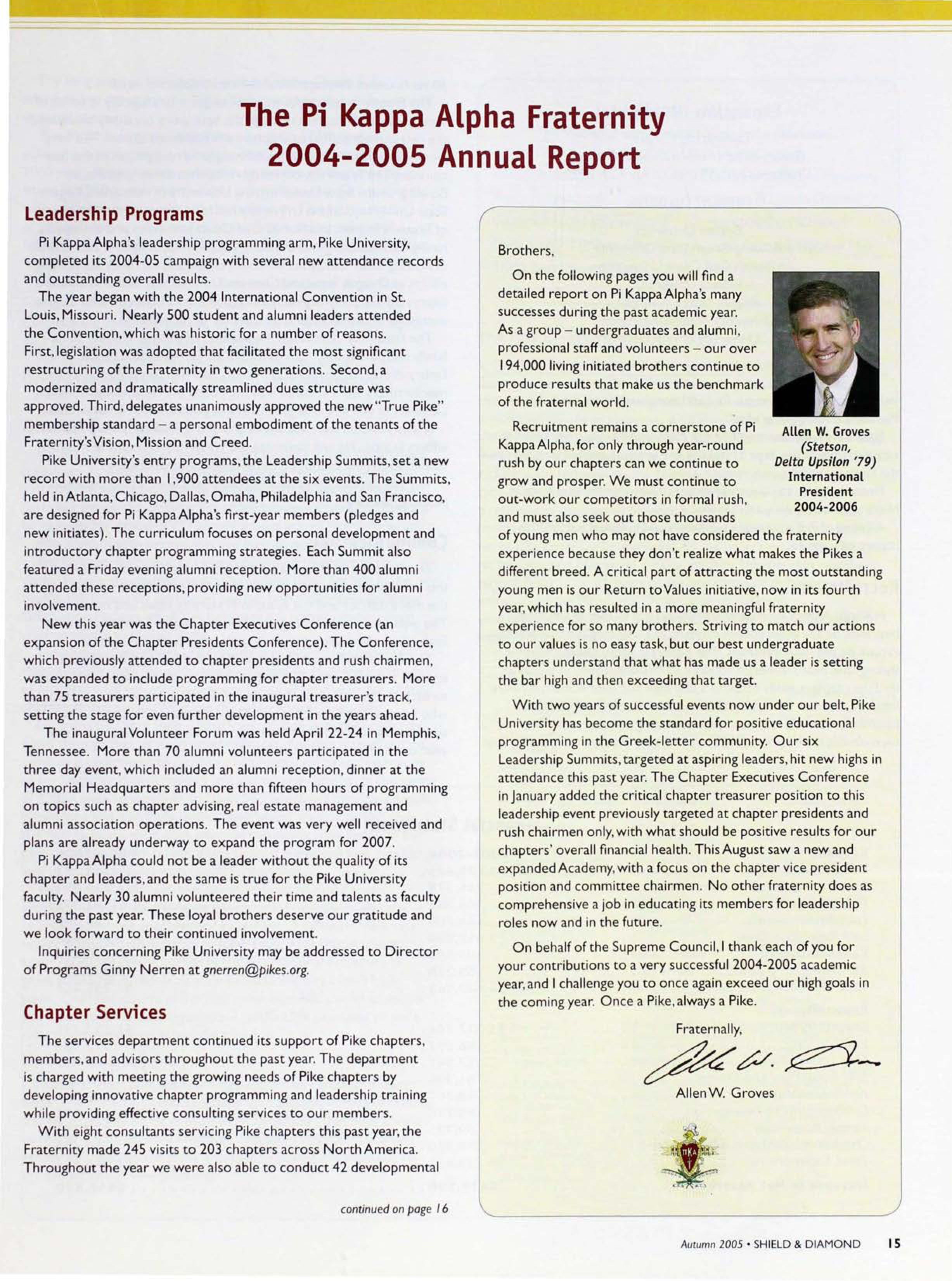 Letter From Allen W. Groves